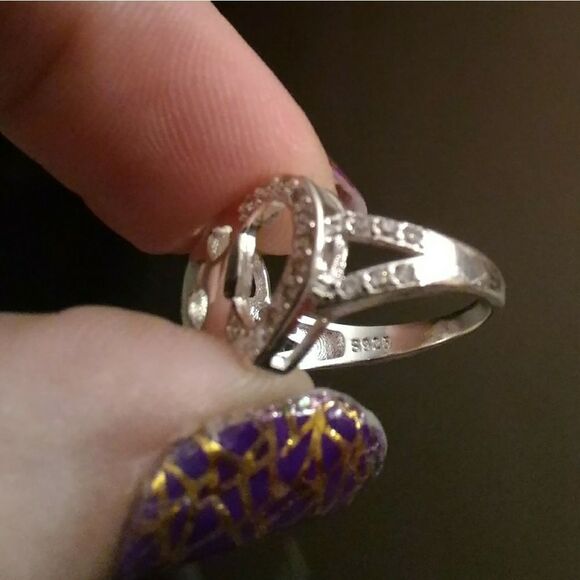 Whole Hearts Ring 6 solid sterling silver crystals - Picture 4 of 4